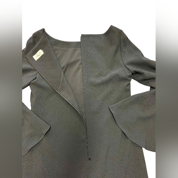 Eliza J Dress Black Longsleeve Bell Sleeve Black Size Large - Picture 8 of 10